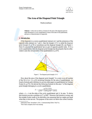 The Area of the Diagonal Point Triangle