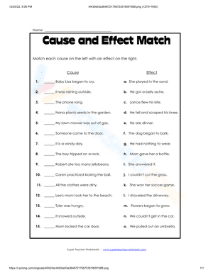 Cause and effect match 