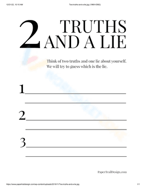 Think of 2 truths and a lie