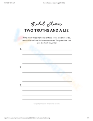 List of 2 truths and 1 lie