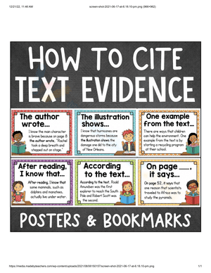 How to cite text evidence