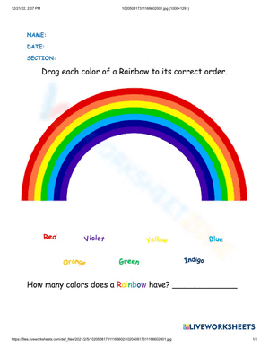 Order the rainbow colors
