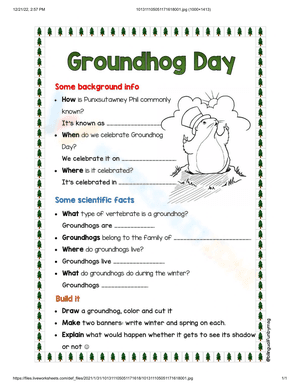 Groundhog day information