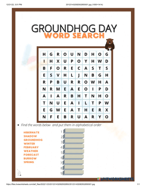 Groundhog day words