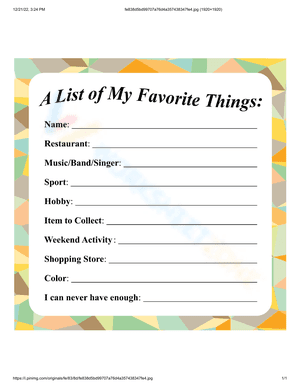 A list of my favorite things