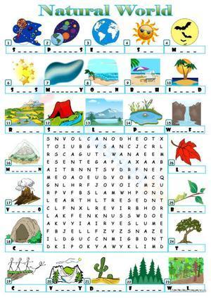 Wordsearch - natural resources 