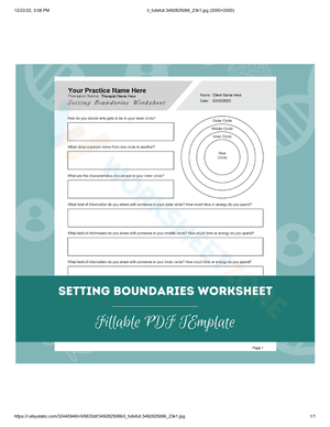 Boundaries worksheet