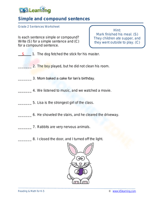 Sentence worksheet 3