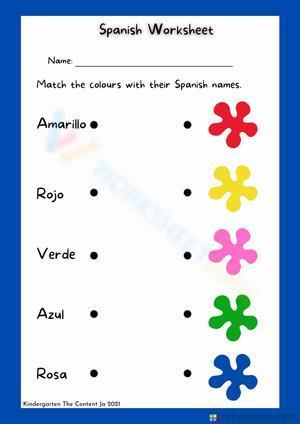 Spanish colors worksheet