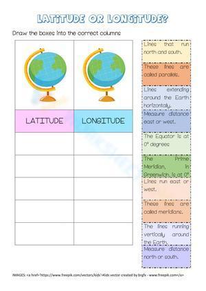 Latitude and Longitude worksheet