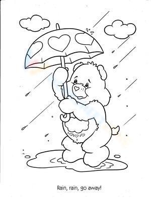 Care bear in the rain