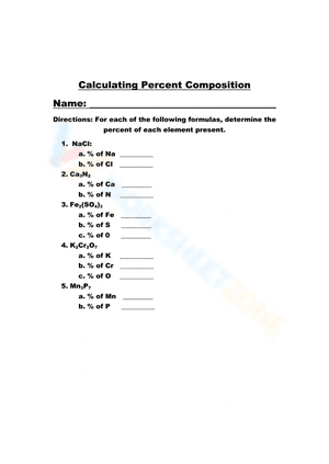 Calculating percent composition