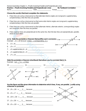 Worksheet of Geometric proof 3