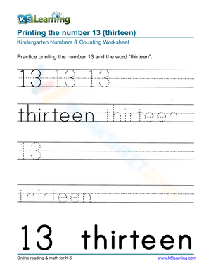 Learning number 13