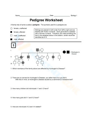 Pedigree worksheet 3