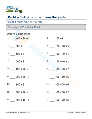 Build a 3-digit number from the parts