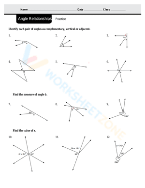 Angle Relationships Practice 2