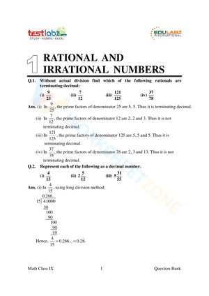 Rational and Irrational Number 3