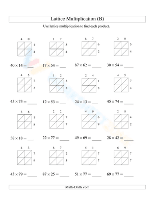 Lattice Multiplication (B)