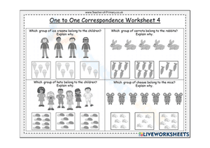 one to one correspondence worksheet 2