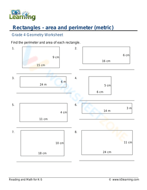 Rectangles - area and perimeter (metric)