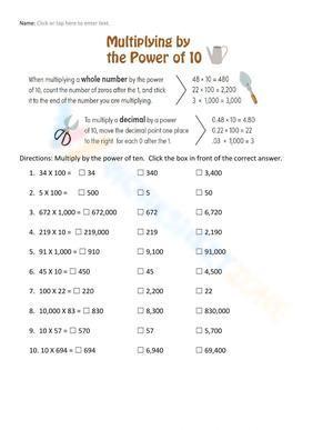 Worksheet 2 - Multiplying by powers of 12