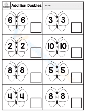 Doubles addition worksheets 3