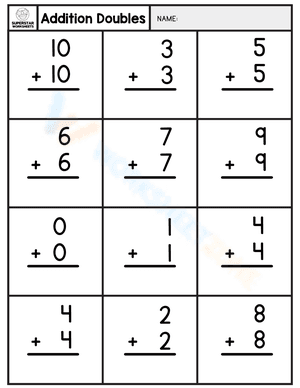 Doubles addition worksheets 4