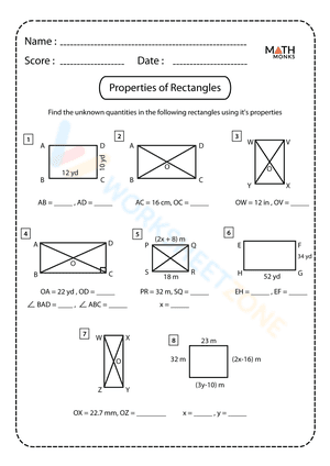 Properties of rectangles 