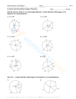 Inscribed Angles Practice