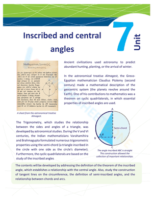 Inscribes Angle worksheet