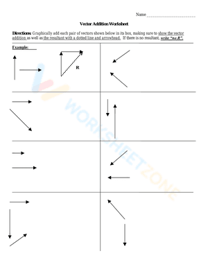 Vector Addition Worksheet