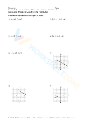 Distance, Midpoint, and Slope Formulas