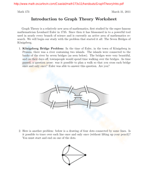Introduction to Graph Theory Worksheet