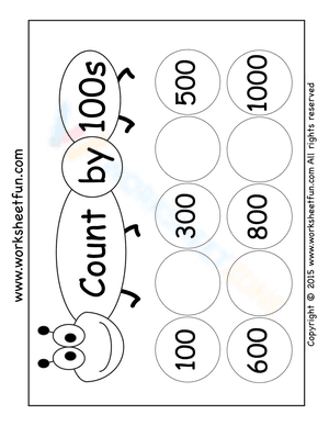 Worksheet counting by 100s