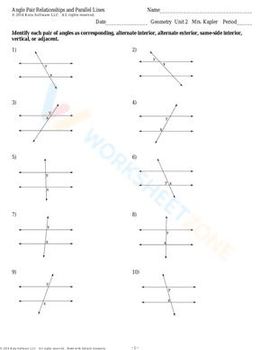 Angle Pair Relationships and Parallel Lines