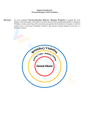 Personal Boundary Circle Worksheet