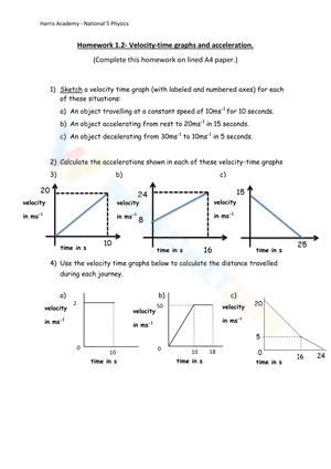 Velocity-time graphs and acceleration