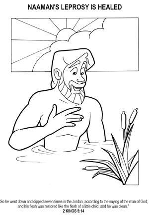 Naaman's Leprosy is Healed Coloring Page