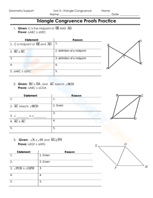 Triangle Congruence Proofs Practice