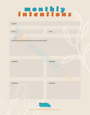 Monthly Intention Setting Worksheet