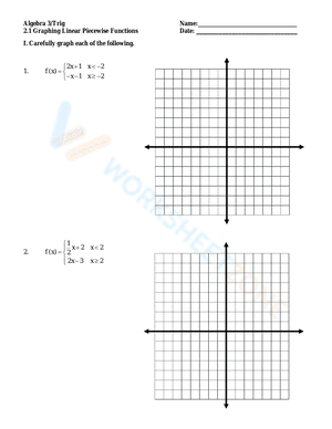 Graphing Linear Piecewise Functions