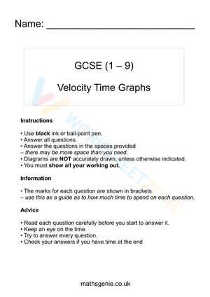 Graph of velocity and time