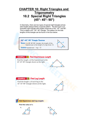Special Angles worksheet