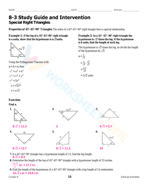 Properties of 45°-45°-90° Triangles
