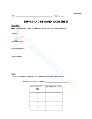 SUPPLY AND DEMAND WORKSHEET