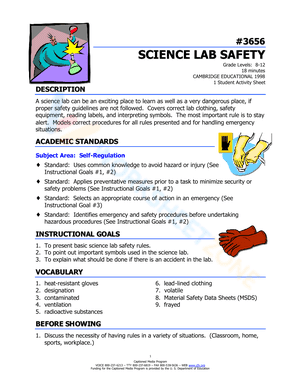 Safety in laboratory