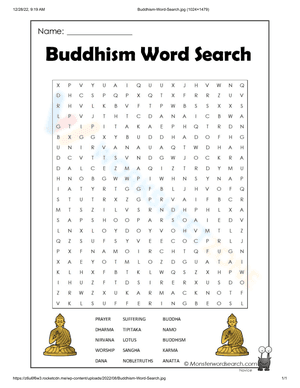 Buddhism word search