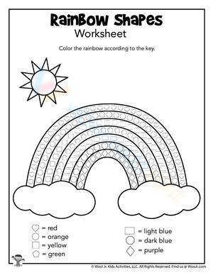 Rainbow shapes worksheet