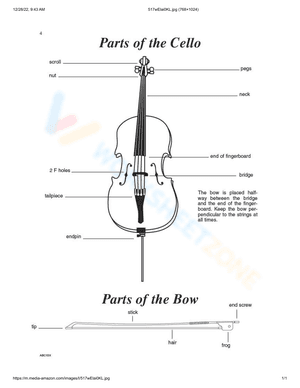 Worksheet of violin parts